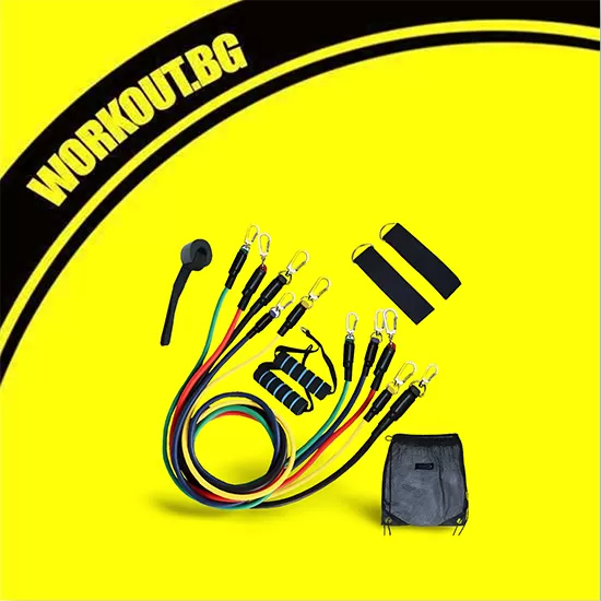 Active Gym Комплект фитнес ластици за трениране от 11 части / Resistance Band Set